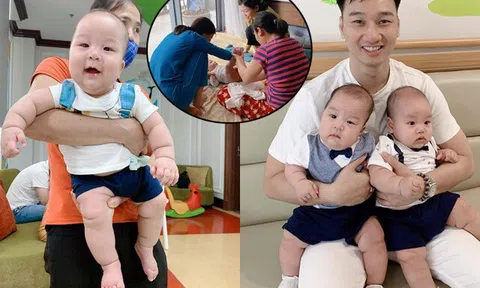 Con trai Thành Trung chào đời có cân nặng nhất nhì Việt Nam, 3 giúp việc bế xệ tay, ngoại hình hiện tại gây trầm trồ