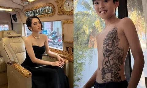 Con trai Quỳnh Lương cho bạn dán hình xăm lên người để kiếm tiền khiến mẹ "cạn lời"