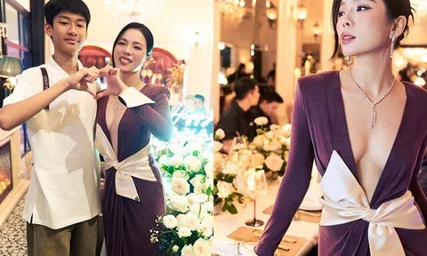 Lệ Quyên làm sinh nhật đầy xa hoa cho con trai ở nhà hàng: Bàn tiệc dài kín phòng, 2 chiếc bánh kem cầu kì