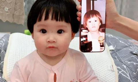 Con gái DV Phương Hằng "Gạo nếp gạo tẻ" được khen da trắng, mắt to như búp bê, giống hệt mẹ lúc nhỏ
