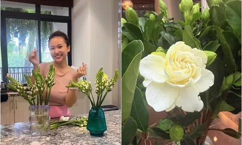 Nữ diễn viên Nhật ký Vàng Anh làm đẹp biệt thự 200m2 bằng những bình hoa xinh, cắm loài hoa có tên cực kiêu sa