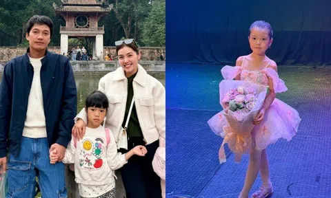 Con gái Quang Tuấn múa ba lê điệu nghệ khoe nhan sắc xinh đẹp giống mẹ, "sơ hở" là được bố khoe trên truyền hình