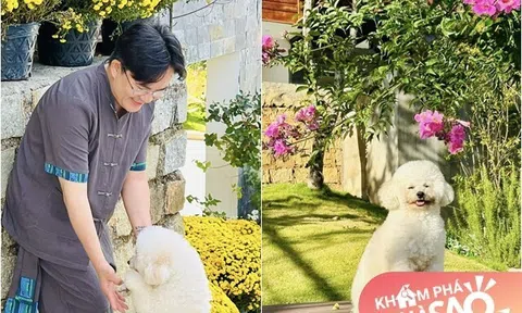 "Anh trai" U50 của showbiz Việt có cơ ngơi đẹp như mơ, cảnh cún cưng chạy quanh vườn đầy hoa làm nhiều người mê tít