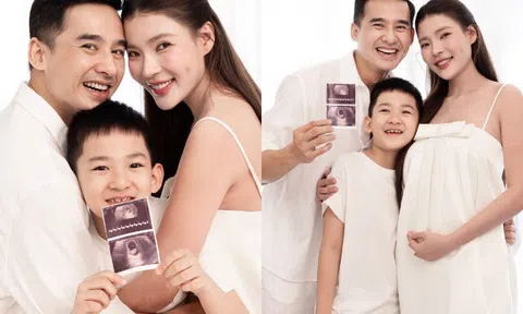 Thúy Diễm mang bầu con thứ 2 với Lương Thế Thành, quý tử quốc tịch Mỹ hạnh phúc được lên chức anh