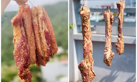 Trời nắng nóng như "lò luyện đan", không đem thịt ra phơi một 1 nắng thì quá phí!