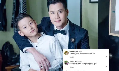 Quang Dũng khoe lại ảnh cùng con trai Jennifer Phạm lúc nhỏ, Bảo Nam dễ thương là bản sao hoàn hảo của bố