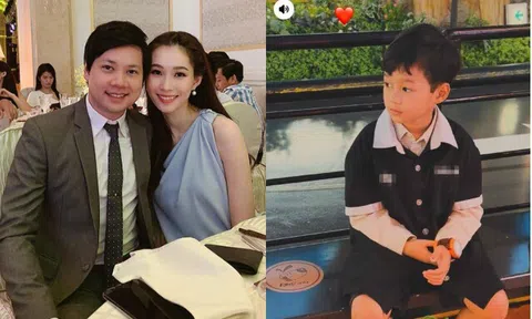 Con trai Hoa hậu Đặng Thu Thảo hiếm hoi lộ diện, 6 tuổi ra dáng thiếu gia nhí, điển trai hệt bố Tổng giám đốc