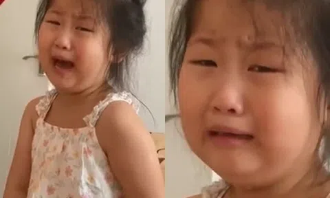 Đi đâu cũng được khen giống bố, bé gái vừa khóc vừa nói "giống bố thì xấu lắm" làm dân tình cười bò