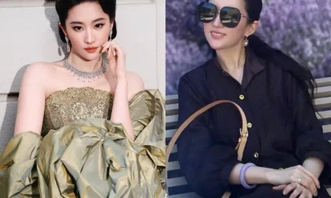 "Thần tiên tỷ tỷ" Lưu Diệc Phi mê mẩn chiếc vòng ngọc màu tím, phối đơn giản vẫn sang ngút ngàn