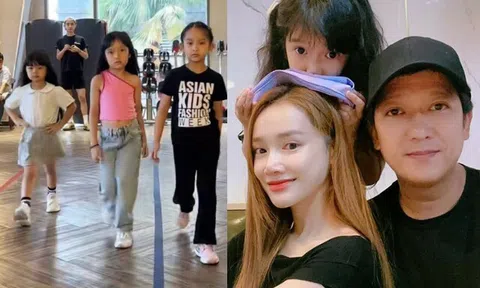 Con gái Trường Giang Nhã Phương học catwalk cùng cặp song sinh nhà Vân Trang, 3 nhóc tỳ thần thái chuẩn mẫu nhí chuyên nghiệp