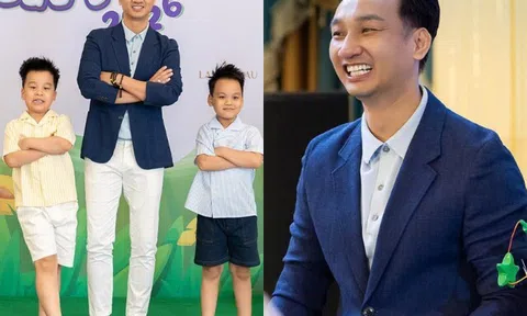 "Bố ơi! Mình đi đâu thế? 2026": MC Thành Trung tiết lộ tên thật cặp song sinh, đưa con đi học nhưng giấu danh tính