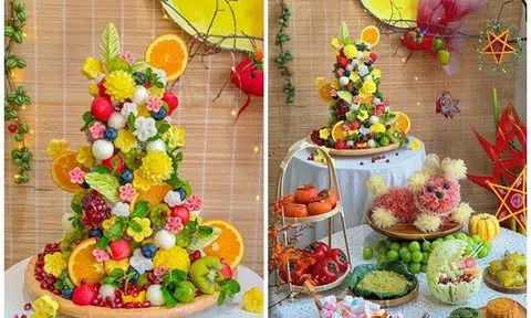Mẹ đảm chuẩn bị mâm cỗ Trung thu từ sáng sớm tới 5 giờ chiều mới xong, nhưng nhìn thành quả quá xứng đáng