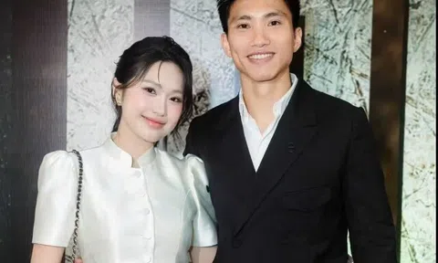 Vợ chồng Đoàn Văn Hậu - Doãn Hải My tình tứ tại họp báo Trại Buôn Người, doanh thu phim liên tục tăng mạnh