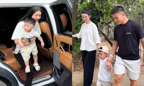 Học trường quốc tế 100 triệu/năm, con trai Quang Hải được bố mẹ đưa đi dã ngoại, Chu Thanh Huyền được khen giản dị vẫn xinh