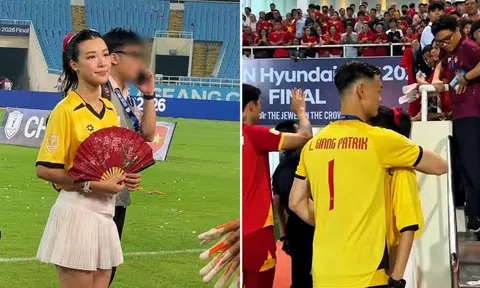 Chính thức công khai: Lê Giang Patrik hôn MC Hoàng Oanh mừng Việt Nam vô địch!
