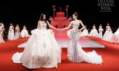 Kỳ Duyên, Thiên Ân “chiếm spotlight” runway, Phương Vy được chồng cầu hôn tại Vietnam Wedding Week 2026