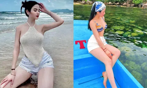 Chu Thanh Huyền - bà xã Quang Hải khoe vóc dáng nuột nà với bikini nhỏ xíu khiến 'cõi mạng' lóa mắt