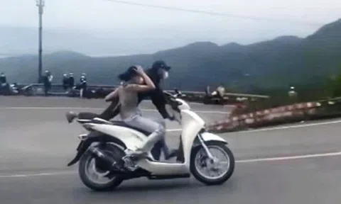 Cặp đôi chạy xe SH "làm xiếc" trên đèo Hải Vân bị xử lý như thế nào?