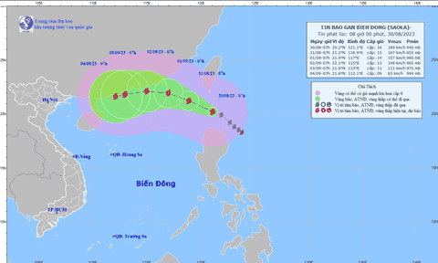 Quỹ đạo bão Saola phức tạp, thời tiết ngày 2/9 có bị ảnh hưởng từ bão?
