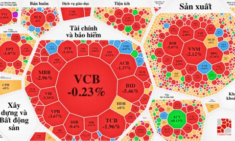 VN-Index lại để mất gần 40 điểm, cổ phiếu giảm la liệt
