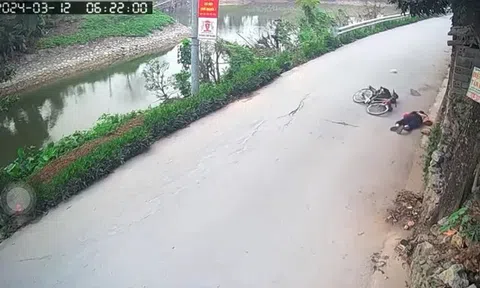 Clip: Người phụ nữ bất tỉnh tại chỗ sau va chạm với cậu bé đi xe đạp