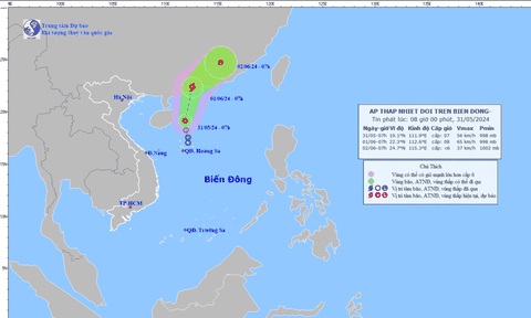 Tin mới nhất áp thấp nhiệt đới giật cấp 9, khả năng mạnh lên thành bão