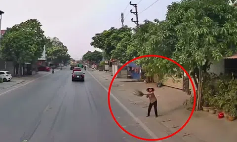 Người phụ nữ cầm chổi cứu cô gái bị tai nạn giao thông thoát chết trong gang tấc