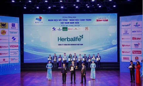 Herbalife Việt Nam được xếp hạng thuộc Top 10 Nhãn Hiệu Nổi Tiếng Việt Nam năm 2026