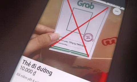Cảnh báo thẻ đi đường giả mạo con dấu, logo Grap rao bán 10.000 đồng trên mạng
