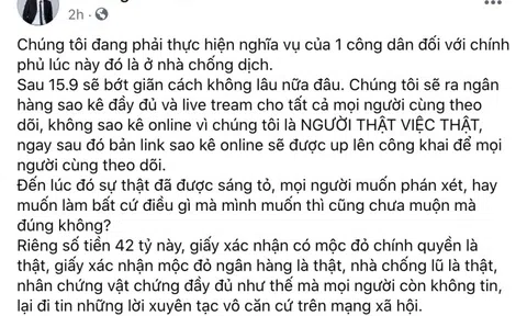 Công Vinh tuyên bố "không sao kê online", hẹn phơi bày toàn bộ sự thật vào ngày 15/9