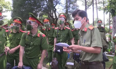 500 học viên cảnh sát đến Bình Dương hỗ trợ phòng, chống dịch Covid-19