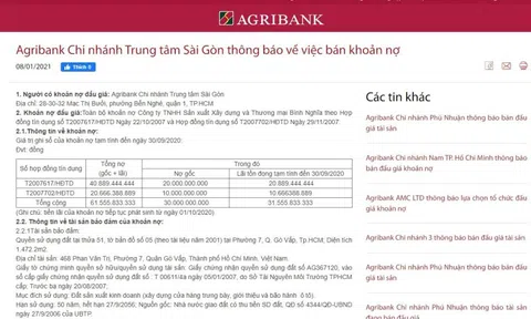 Agribank rao bán tài sản của Công ty Bình Nghĩa để thu hồi nợ