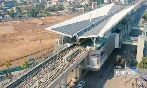 Đoàn tàu tuyến metro Nhổn - ga Hà Nội chạy thử với tốc độ tối đa