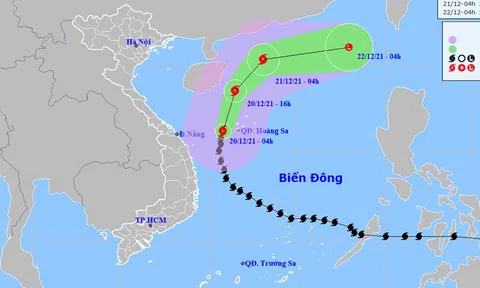 Bão số 9 đổi hướng di chuyển và suy yếu dần