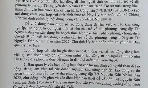 Một xã ở Sơn La hủy bỏ quy định người dân phải về ăn Tết trước 22 ngày