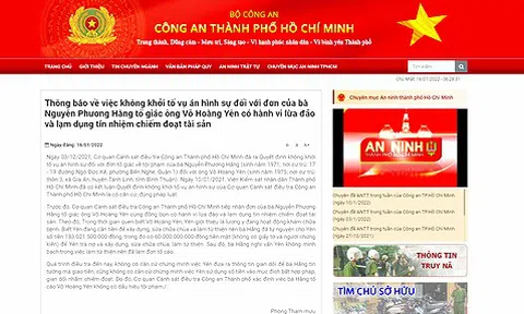 Công an TP.HCM: Biết Võ Hoàng Yên cần tiền sửa chùa, bà Phương Hằng tự nguyện cho 183 tỷ đồng
