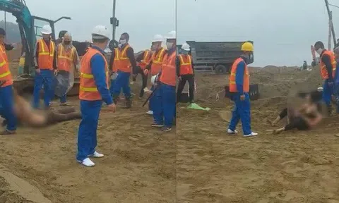 Xôn xao clip 4 phụ nữ mặc áo ngực và bị nhóm công nhân kéo lê ra khỏi công trường