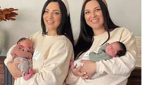 Chị em song sinh đẻ con cùng ngày và một loạt sự trùng hợp khó tin