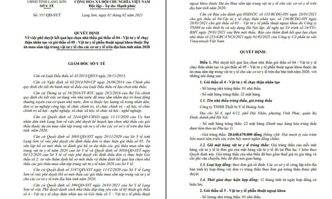 Sở Y tế Lạng Sơn – Bài 2: ĐBQH đề nghị kiểm tra năng lực công ty TNHH Thiết bị y tế Hoàng Anh