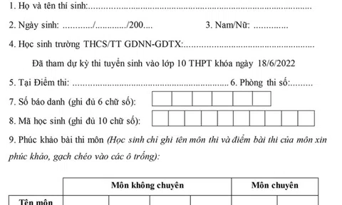 Mốc thời gian quan trọng để phúc khảo bài thi vào lớp 10 Hà Nội
