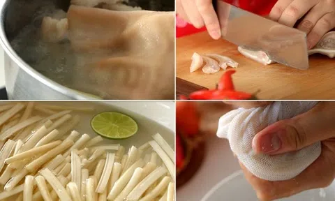 Cách làm nộm ngó sen tai heo giòn ngon không thua kém nhà hàng