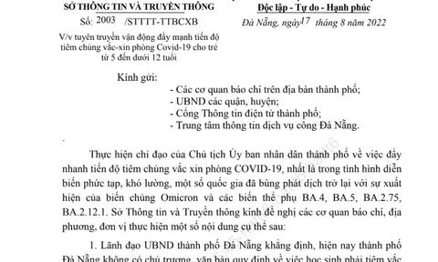 Vụ tiêm vắc-xin phòng Covid-19 mới được nhập học: Đà Nẵng ra văn bản