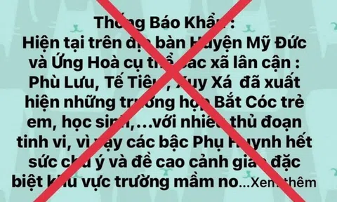 Công an Hà Nội xác minh thông tin "bắt cóc trẻ em" trên địa bàn