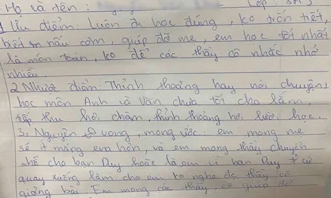 Phiếu tự nhận xét của học sinh lớp 8 gây "bão" mạng xã hội vì quá thật thà