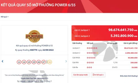 Tấm vé số trúng giải độc đắc Vietlott gần 100 tỷ đồng được bán tại Cần Thơ