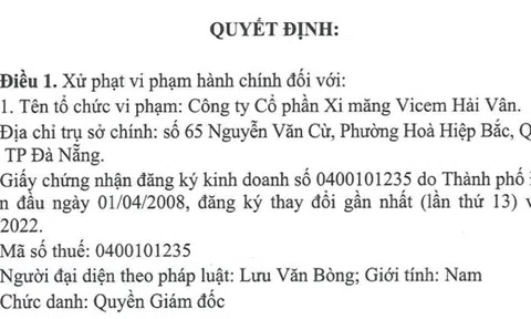 Công ty cổ phần Vicem Hải Vân bị truy thu hàng tỷ đồng sau kiểm toán