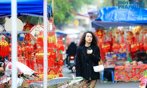 Hà Nội: Sắc đỏ ngập tràn đường phố, người dân đổ xô đi mua sắm Tết