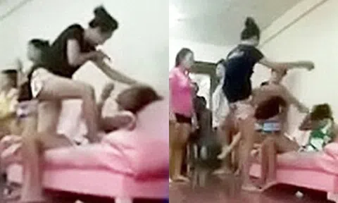 Vợ nổi giận "tung cước", tát đánh nhân tình của chồng như phim hành động