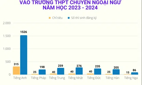 Năm học 2023-2024 chỉ còn hơn 2.700 thí sinh đăng ký vào trường chuyên Ngoại ngữ