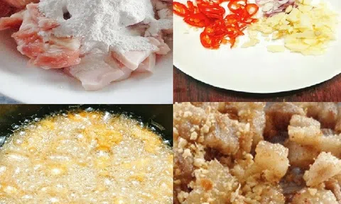 Cách làm món thịt heo chiên xóc tỏi cay thơm giòn rụm cả nhà thích mê